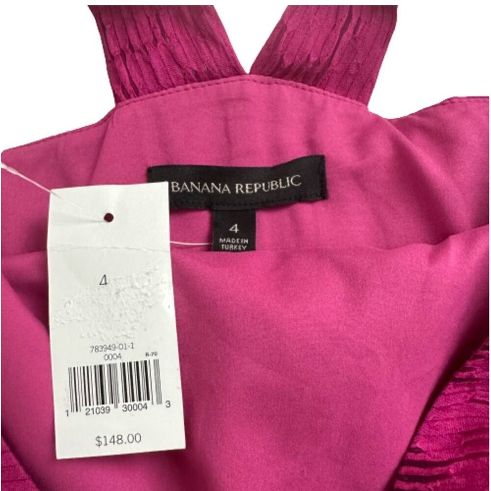 Banana Republic Dress Magenta Pink Floral Lace Sleeveless Midi Size 4 NEW - Picture 3 of 12